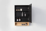 Medicine Cabinet Bergen 24-inch Matte Black/Whitewash Oak