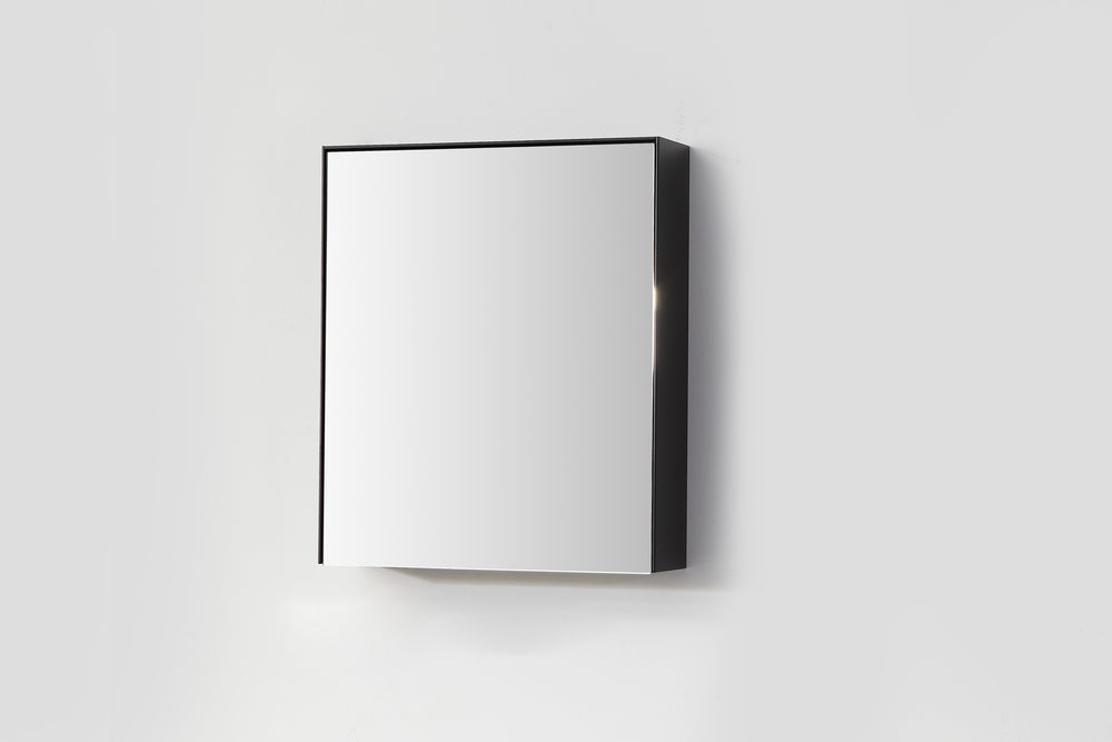 Medicine Cabinet Bergen 24-inch Matte Black (Without Wood Shelf)
