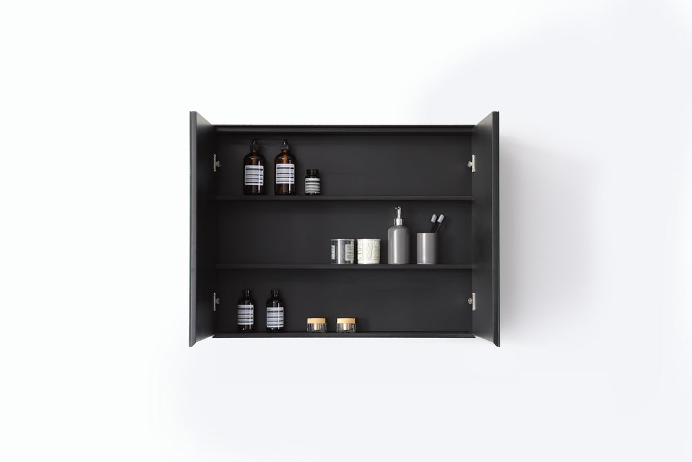 Medicine Cabinet Bergen 36-inch Matte Black (Without Wood Shelf)