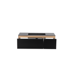 OSLO 60” MATTE BLACK/WHITEWASH WALL MOUNT MODERN BATHROOM VANITY