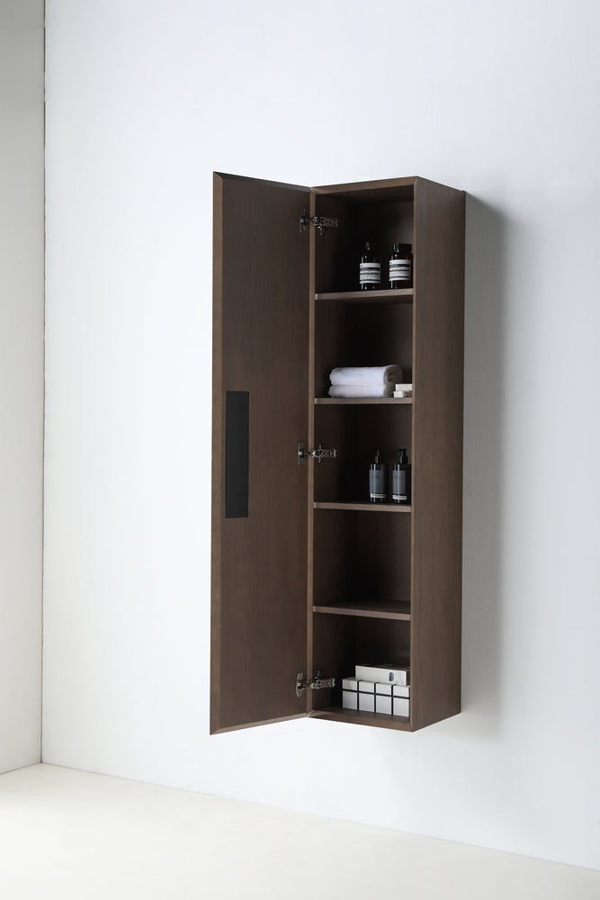 BOLER 13" CHESTNUT OAK WALL MOUNT MODERN BATHROOM SIDE CABINET