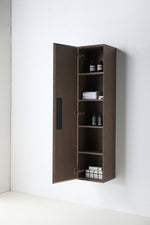 BOLER 13" CHESTNUT OAK WALL MOUNT MODERN BATHROOM SIDE CABINET