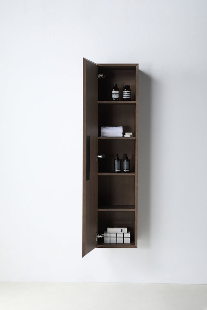 BOLER 13" CHESTNUT OAK WALL MOUNT MODERN BATHROOM SIDE CABINET