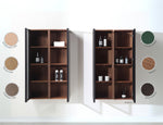 LUCE 13" PECAN OAK/GLASS WALL MOUNT MODERN BATHROOM SIDE CABINET