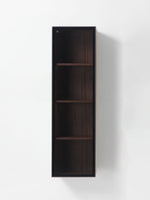 LUCE 13" WALNUT/GLASS WALL MOUNT MODERN BATHROOM SIDE CABINET