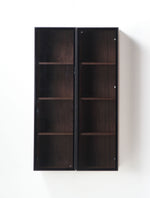 LUCE 13" WALNUT/GLASS WALL MOUNT MODERN BATHROOM SIDE CABINET