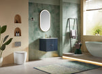BARCELONA 24” DARK BLUE WALL MOUNT MODERN BATHROOM VANITY (WHITE COUNTERTOP)