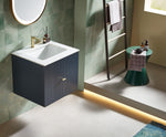 BARCELONA 24” DARK BLUE WALL MOUNT MODERN BATHROOM VANITY (WHITE COUNTERTOP)