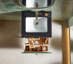 BARCELONA 24” FOREST GREEN WALL MOUNT MODERN BATHROOM VANITY (BLACK COUNTERTOP)