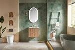 BARCELONA 24” NATURAL OAK WALL MOUNT MODERN BATHROOM VANITY (WHITE COUNTERTOP)