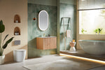 BARCELONA 30” NATURAL OAK WALL MOUNT MODERN BATHROOM VANITY (WHITE COUNTERTOP)