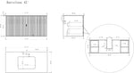 BARCELONA 42” NATURAL OAK WALL MOUNT MODERN BATHROOM VANITY (BLACK COUNTERTOP)