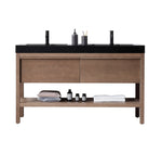 BIBURY 60” CHESTNUT OAK FREESTANDING MODERN BATHROOM VANITY