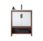 LYON 30” BEIGE/WALNUT MODERN FREESTANDING BATHROOM VANITY