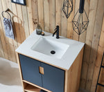 LYON 30” BLACK OF NIGHT/MAPLE MODERN FREESTANDING BATHROOM VANITY