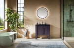 MUNICH 36” ESPRESSO OAK FREESTANDING MODERN BATHROOM VANITY (BLACK COUNTERTOP)