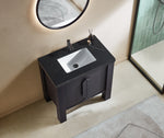 MUNICH 36” ESPRESSO OAK FREESTANDING MODERN BATHROOM VANITY (BLACK COUNTERTOP)
