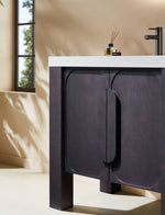 MUNICH 36” ESPRESSO OAK FREESTANDING MODERN BATHROOM VANITY (WHITE COUNTERTOP)