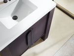 MUNICH 36” ESPRESSO OAK FREESTANDING MODERN BATHROOM VANITY (WHITE COUNTERTOP)