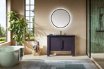 MUNICH 48” ESPRESSO OAK FREESTANDING MODERN BATHROOM VANITY (BLACK COUNTERTOP)