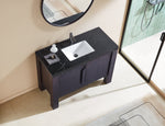 MUNICH 48” ESPRESSO OAK FREESTANDING MODERN BATHROOM VANITY (BLACK COUNTERTOP)