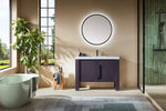 MUNICH 48” ESPRESSO OAK FREESTANDING MODERN BATHROOM VANITY (WHITE COUNTERTOP)