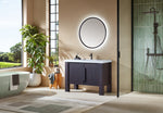MUNICH 48” ESPRESSO OAK FREESTANDING MODERN BATHROOM VANITY (WHITE COUNTERTOP)