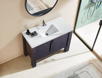 MUNICH 48” ESPRESSO OAK FREESTANDING MODERN BATHROOM VANITY (WHITE COUNTERTOP)
