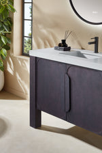 MUNICH 48” ESPRESSO OAK FREESTANDING MODERN BATHROOM VANITY (WHITE COUNTERTOP)