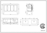 MUNICH 60” ESPRESSO OAK FREESTANDING MODERN BATHROOM VANITY (WHITE COUNTERTOP)