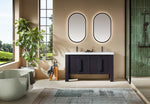 MUNICH 60” ESPRESSO OAK FREESTANDING MODERN BATHROOM VANITY (WHITE COUNTERTOP)