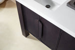 MUNICH 60” ESPRESSO OAK FREESTANDING MODERN BATHROOM VANITY (WHITE COUNTERTOP)