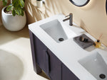 MUNICH 60” ESPRESSO OAK FREESTANDING MODERN BATHROOM VANITY (WHITE COUNTERTOP)