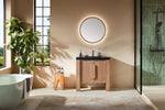 MUNICH 36” NATURAL TEAK FREESTANDING MODERN BATHROOM VANITY (BLACK COUNTERTOP)