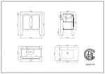 MUNICH 36” NATURAL TEAK FREESTANDING MODERN BATHROOM VANITY (WHITE COUNTERTOP)