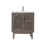 NARA 30” CHESTNUT OAK MID-CENTURY FREESTANDING BATHROOM VANITY