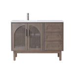 NARA 48” CHESTNUT OAK MID-CENTURY FREESTANDING BATHROOM VANITY