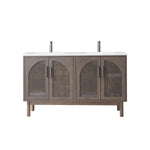 NARA 60” CHESTNUT OAK MID-CENTURY FREESTANDING BATHROOM VANITY