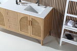 NARA 72” PECAN OAK MID-CENTURY FREESTANDING BATHROOM VANITY