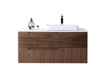 ORSA 48” WALNUT WALL MOUNT MODERN BATHROOM VANITY