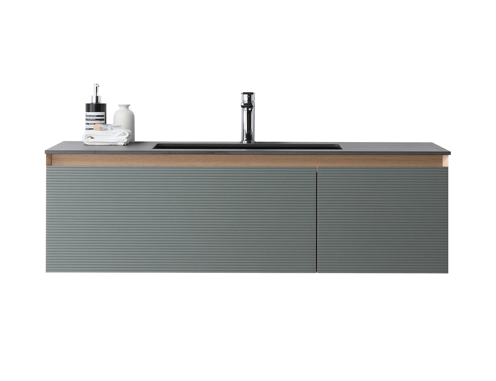 OSLO 48” SAGE GREEN/WHITEWASH WALL MOUNT MODERN BATHROOM VANITY