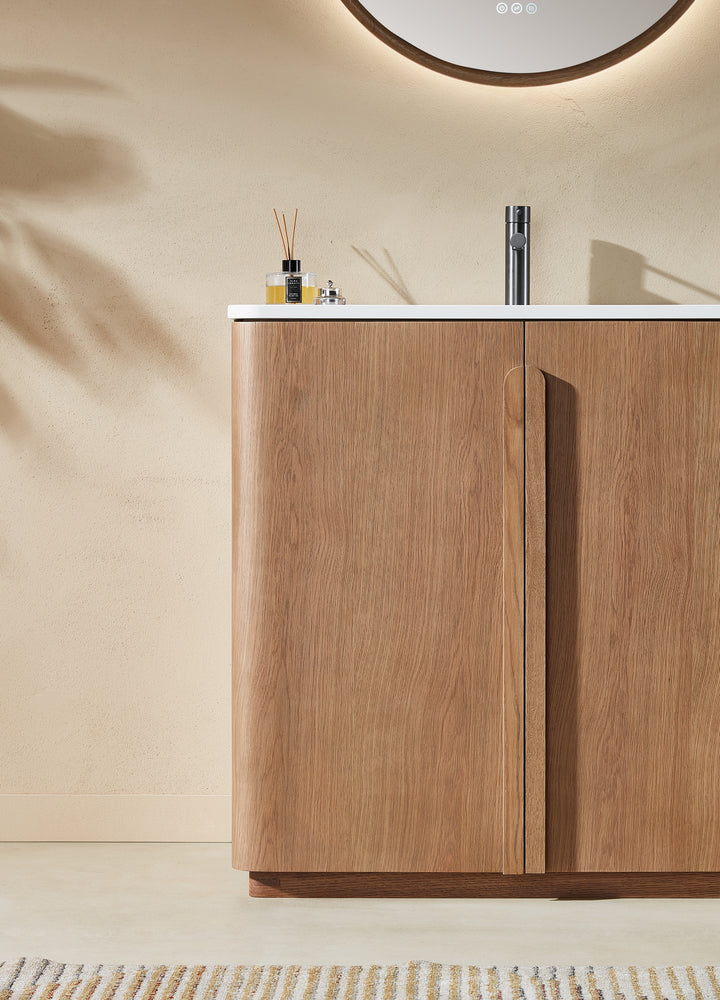 PARMA 36” NATURAL TEAK FREESTANDING BATHROOM VANITY