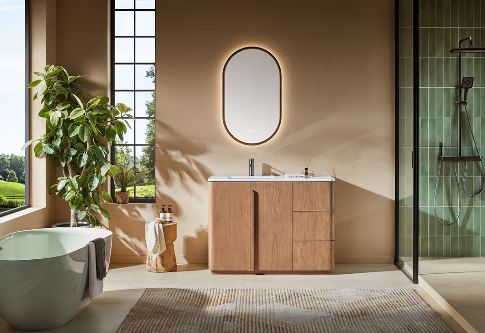 PARMA 48” NATURAL TEAK FREESTANDING BATHROOM VANITY