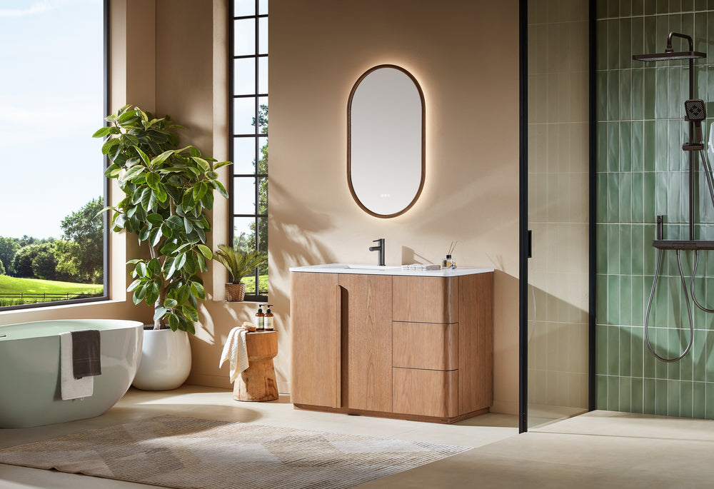 PARMA 48” NATURAL TEAK FREESTANDING BATHROOM VANITY