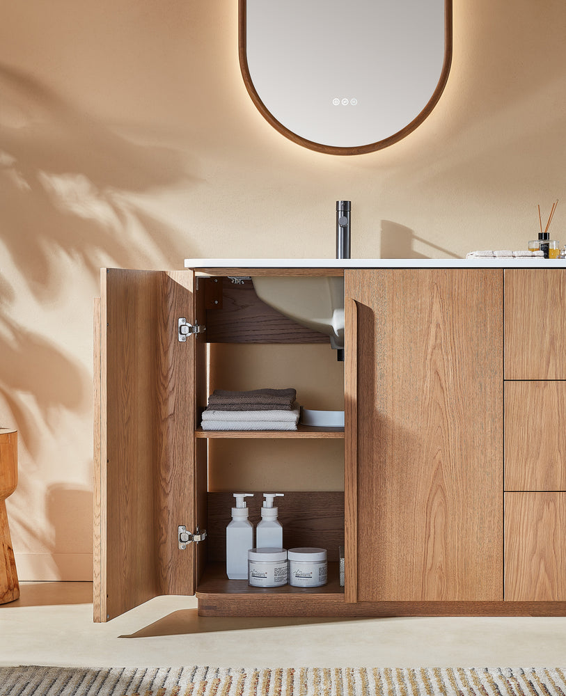 PARMA 48” NATURAL TEAK FREESTANDING BATHROOM VANITY
