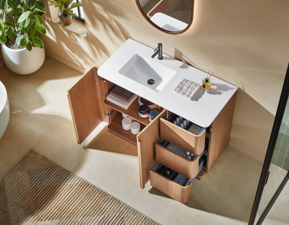 PARMA 48” NATURAL TEAK FREESTANDING BATHROOM VANITY