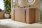 PARMA 72” NATURAL TEAK FREESTANDING BATHROOM VANITY