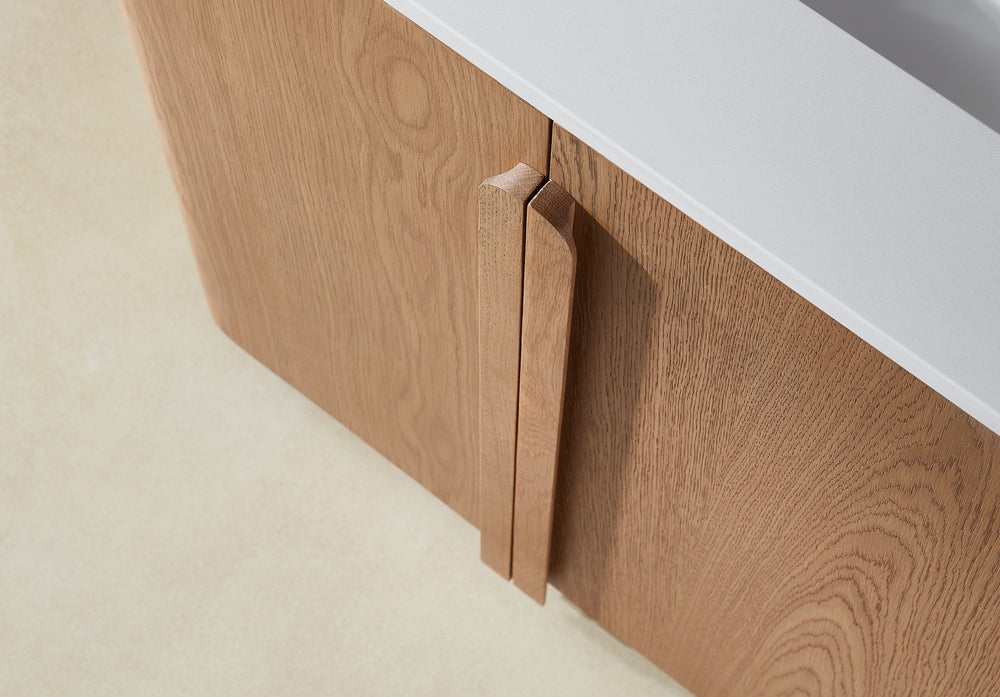 PARMA 72” NATURAL TEAK FREESTANDING BATHROOM VANITY