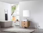 PORTREE 30” WHITEWASH OAK MID-CENTURY FREESTANDING BATHROOM VANITY