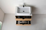 PORTREE 30” WHITEWASH OAK MID-CENTURY FREESTANDING BATHROOM VANITY